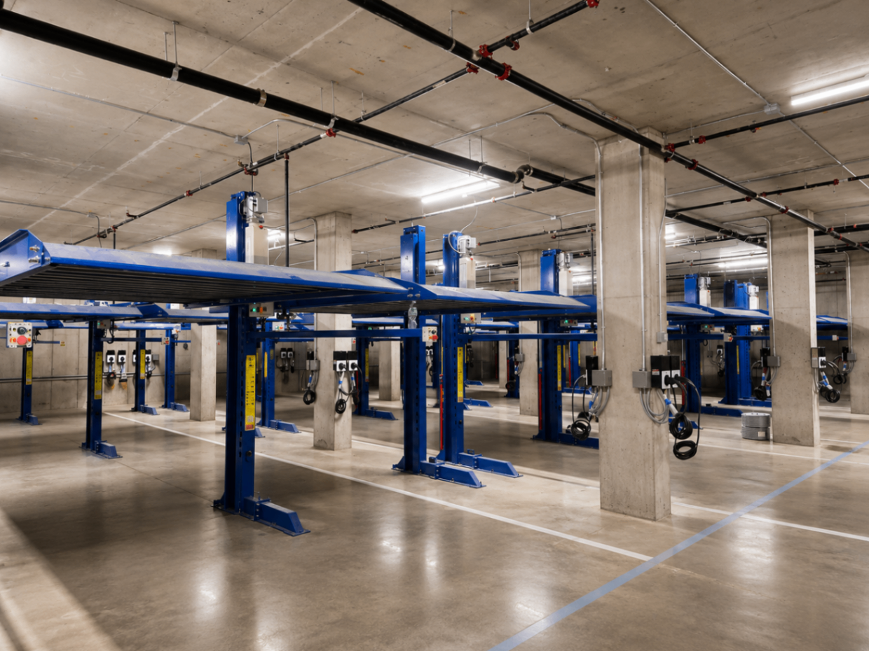 Automated parking system at FORGE at 144